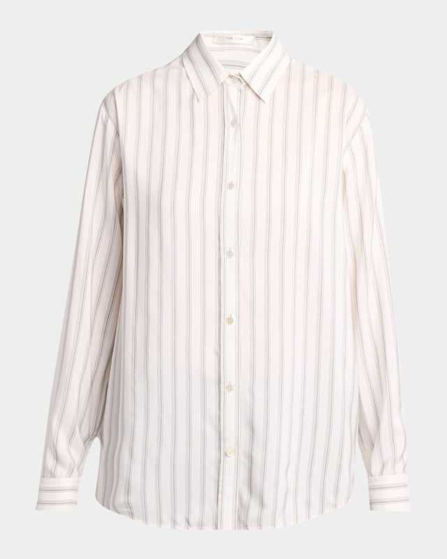 Eirlys Striped Silk Button-Down Shirt